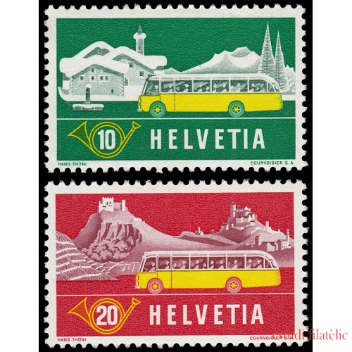 Suiza Switzerland 537/38 1953 Correos en los Alpes