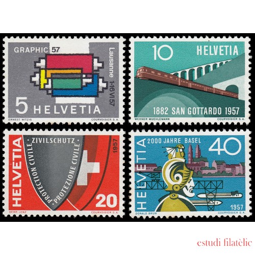 Suiza Switzerland 586/89 1957 Serie de propaganda MH