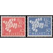 Suiza Switzerland 682/83 1961 Europa Paloma MH