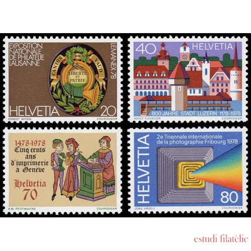 Suiza Switzerland 1046/49 1978 Números de publicidad MNH