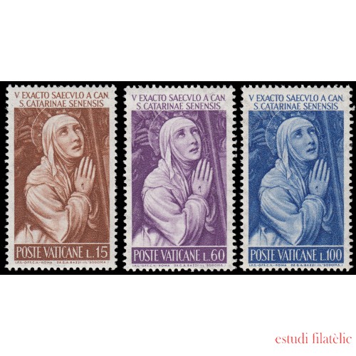 Vaticano 353/55 1962 500 aniv. de la canonización de santa Catalina de Siena MNH