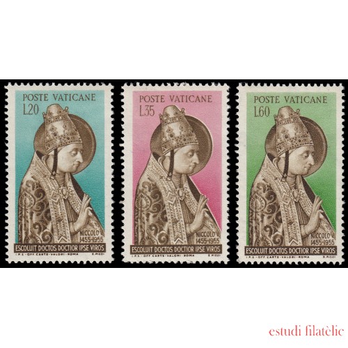 Vaticano 215/17 1955 500 aniv. de la muerte de Nicolas V MNH