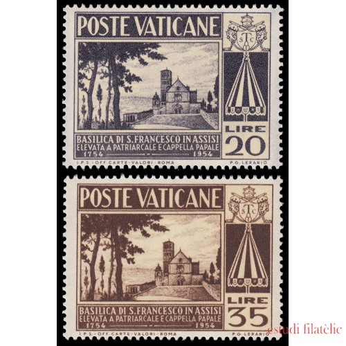 Vaticano 203/04 1954 200 aniv. de la Basílica de San Francisco de Asís MNH