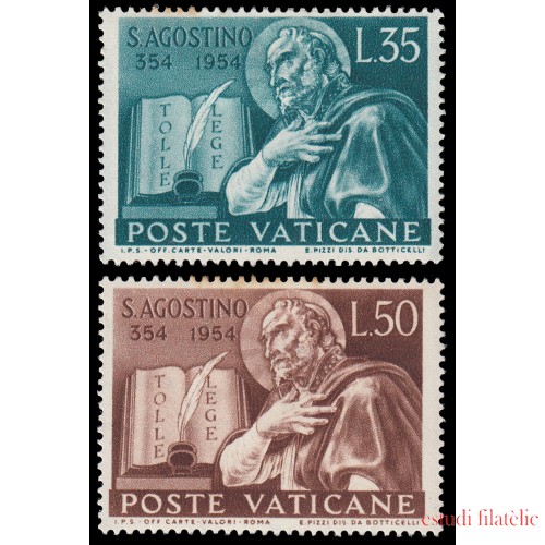 Vaticano 205/06 1954 1600 aniv. del nacimiento de San Agustín MH