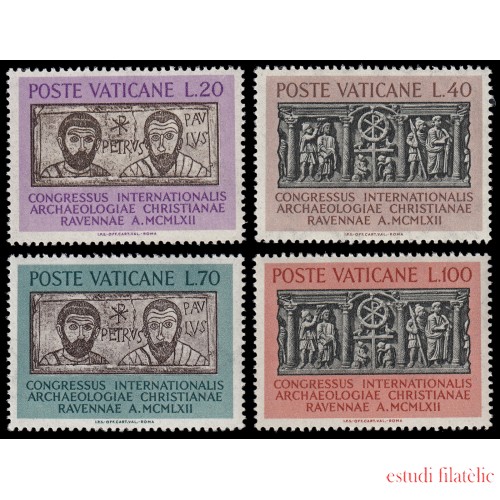 Vaticano 359/62 1962 Congreso internacional de arqueología Rávena MNH