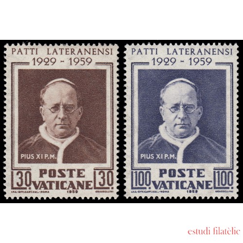 Vaticano 272/73 1959 30 aniv. de la firma de los acuerdos de Letran MNH