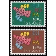 Islandia Iceland 311/12 1961 Europa paloma de la paz MNH