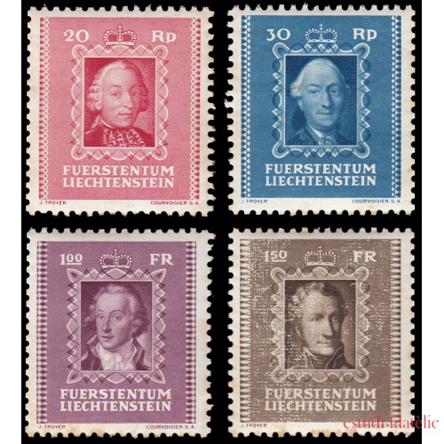 Liechtenstein 182/85 1942 Retratos de príncipes MNH