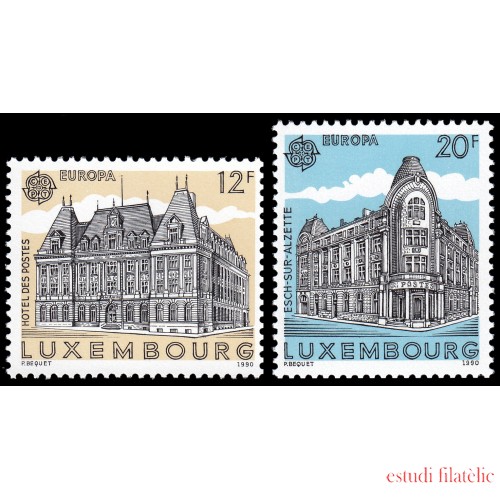 Luxemburgo 1193/94 1990 Europa Edificios postales MNH