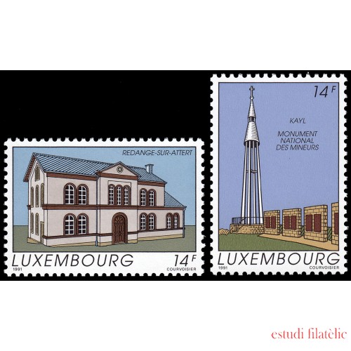 Luxemburgo 1223/24 1991 Serie turística Monumentos MNH