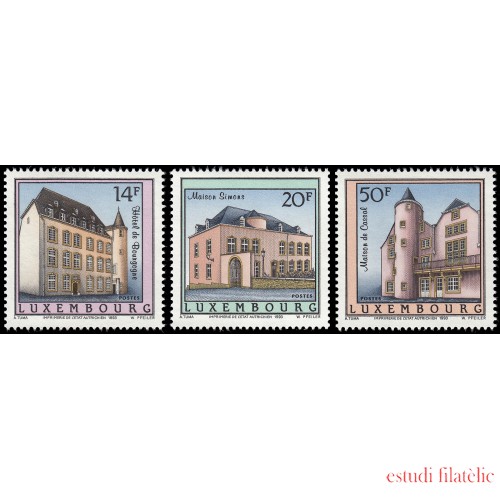 Luxemburgo 1270/72 1993 Residencias señoriales y burguesas MNH