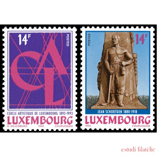 Luxemburgo 1277/78 1993 Aniversarios MNH