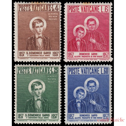 Vaticano 237/40 1957 Cent. muerte St. Dominique Savio MH