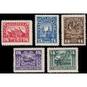 Checoslovaquia  Czechoslovakia 420/24 1945 1.er aniversario Levantamiento nacional eslovaco Edición en pliegos MNH