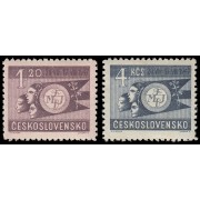 Checoslovaquia  Czechoslovakia 449/50 1947 1er Festival Mundial de la Juventud Democrática MNH