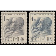 Checoslovaquia  Czechoslovakia 453/54 1947 10 aniv. de la muerteTomáš Garrigue Masaryk MNH