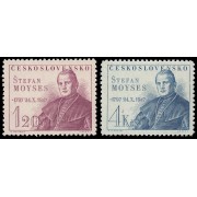 Checoslovaquia  Czechoslovakia 451/52 1947 150 aniv. del nacimiento de Štefan Moyses MNH