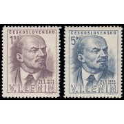 Checoslovaquia  Czechoslovakia 490/91 1949 25 aniv. de la muerte de Lenin MNH