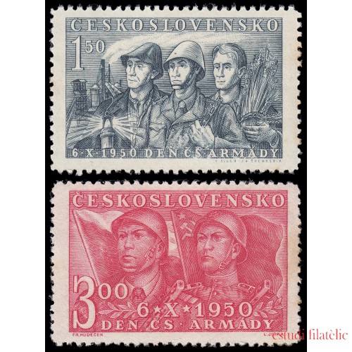 Checoslovaquia  Czechoslovakia 544/45 1950 Día de la Armada MNH