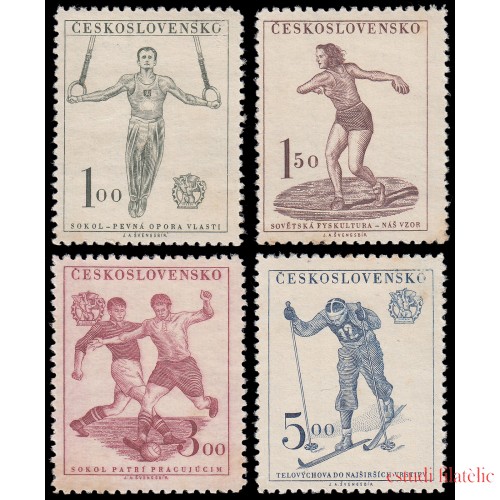 Checoslovaquia  Czechoslovakia 584/87 1951 9 Congreso de la Asociación Deportiva de Sokol MNH