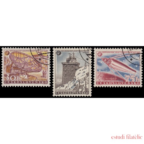 Checoslovaquía  Czechoslovakia 939/41 1957 Año geofísico internacional Usados