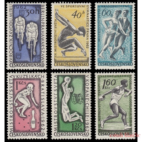 Checoslovaquia  Czechoslovakia 1194/99 1962 Serie deportiva MNH