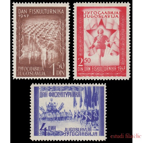 Yugoslavia 463/65 1947 Torneo deportivo nacional, Belgrado MNH