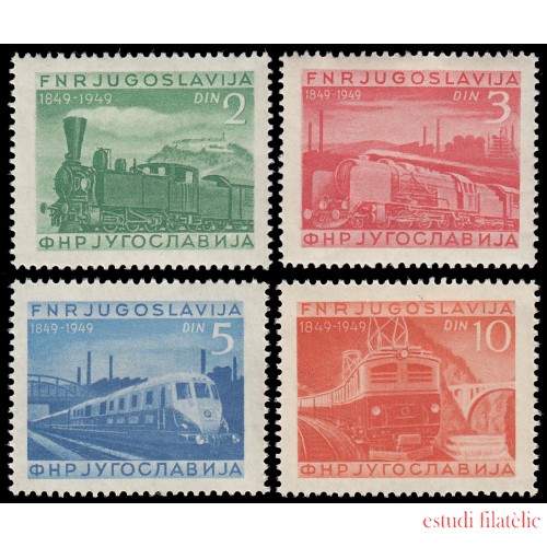 Yugoslavia 523/26 1947 Centenario del ferrocarril MNH