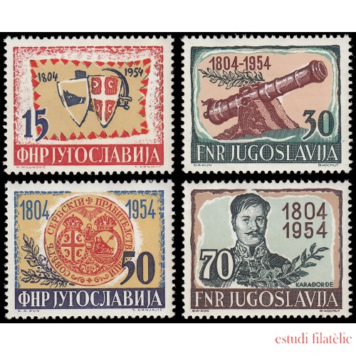 Yugoslavia 656/59 1954 150 aniv. del primer levantamiento serbio MNH