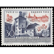 Yugoslavia 692 1956 Tercera Exposición Filatélica JUFIZ III Zagreb MNH