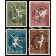 Yugoslavia 725/28 1957 Mundial de gimnasia MNH