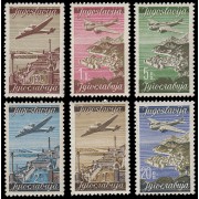 Yugoslavia Aéreo 17/22 1947 Avión Paisajes MNH