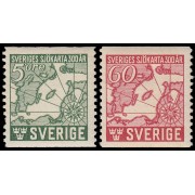 Suecia Sweden 305/06 1944 300 aniv. de la primera carta marítima en Suecia MNH