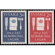 Suecia Sweden 493/94 1962 Centenario de las Leyes municipales MNH