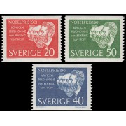 Suecia Sweden 488/90 1961 Röntgen, Prudhomme, von Behring y vant Hoff Premios Nobel 1901 MNH