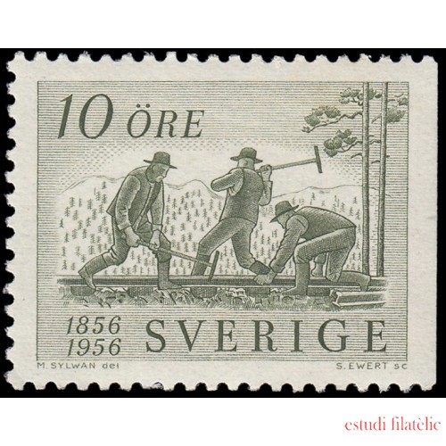 Suecia Sweden 411a 1956 Centenario del ferrocarril sueco MNH