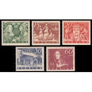 Suecia Sweden 249/53 1938 300 aniversario de la colonia Nueva Suecia en América MNH