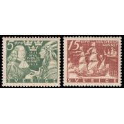 Suecia Sweden 249a/50a 1938 300 aniversario de la colonia Nueva Suecia en América MNH