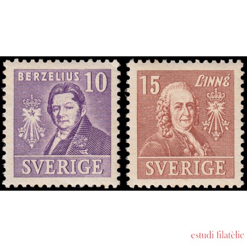 Suecia Sweden 275a/76a 1939 200 aniv. de la Real Academia de Ciencias MNH 