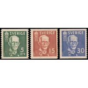 Suecia Sweden 254/56 1938 80 aniv. del Rey Gustavo V MNH