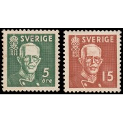 Suecia Sweden 254a/55a 1938 80 aniv. del Rey Gustavo V MNH