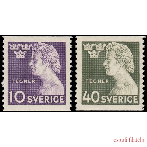 Suecia Sweden 324/25 1946 Centenario de la muerte del poeta Isaías Tegner MNH