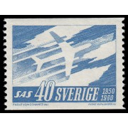 Suecia Sweden 458 1961 10 aniv. del Scandinavian Airlines Sistem MNH