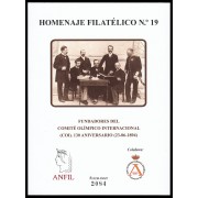 España Spain Homenaje Filatélico 19 2024 Fundadores del Comité Olímpico Internacional (C.O.I.) 130 aniversario