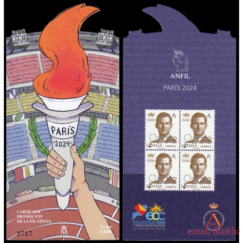 España Spain 5772 2024 Valldolid Carnet promo de la filatelia Olimpiada París