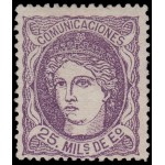 España Spain Variedad 106a 1870 Efigie alegórica de España Sin goma