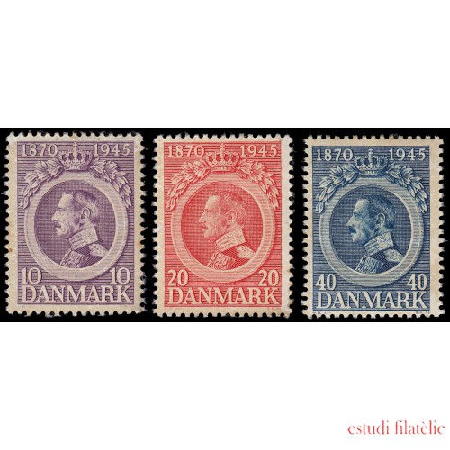 Dinamarca Denmark 298/00 1945 75 aniv. del Rey Cristian X MNH