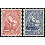 Dinamarca  Denmark 338/39 1951 250 aniv. de la Escuela naval de la isla Holmen MNH