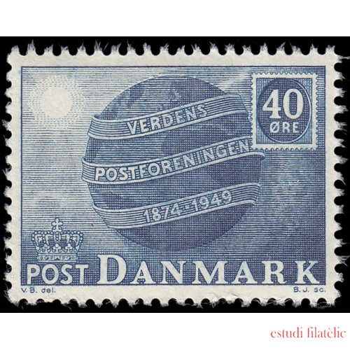 Dinamarca Denmark 305 1949 75 aniv. de la U.P.U. MNH