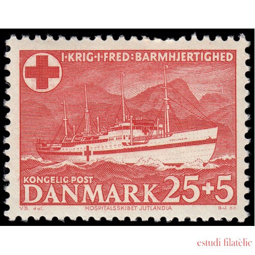 Dinamarca Denmark 343 1951 En beneficio de la Cruz Roja MNH